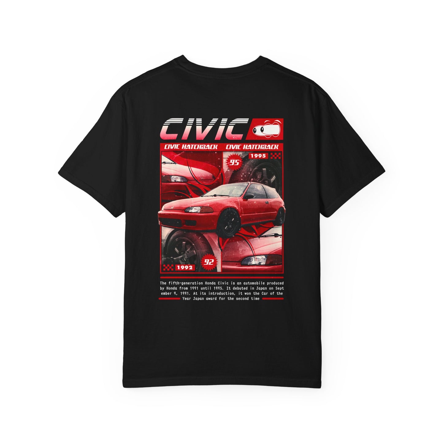 Retro EG Civic T-Shirt – Unisex Garment-Dyed Tee for Car Enthusiasts “on back”