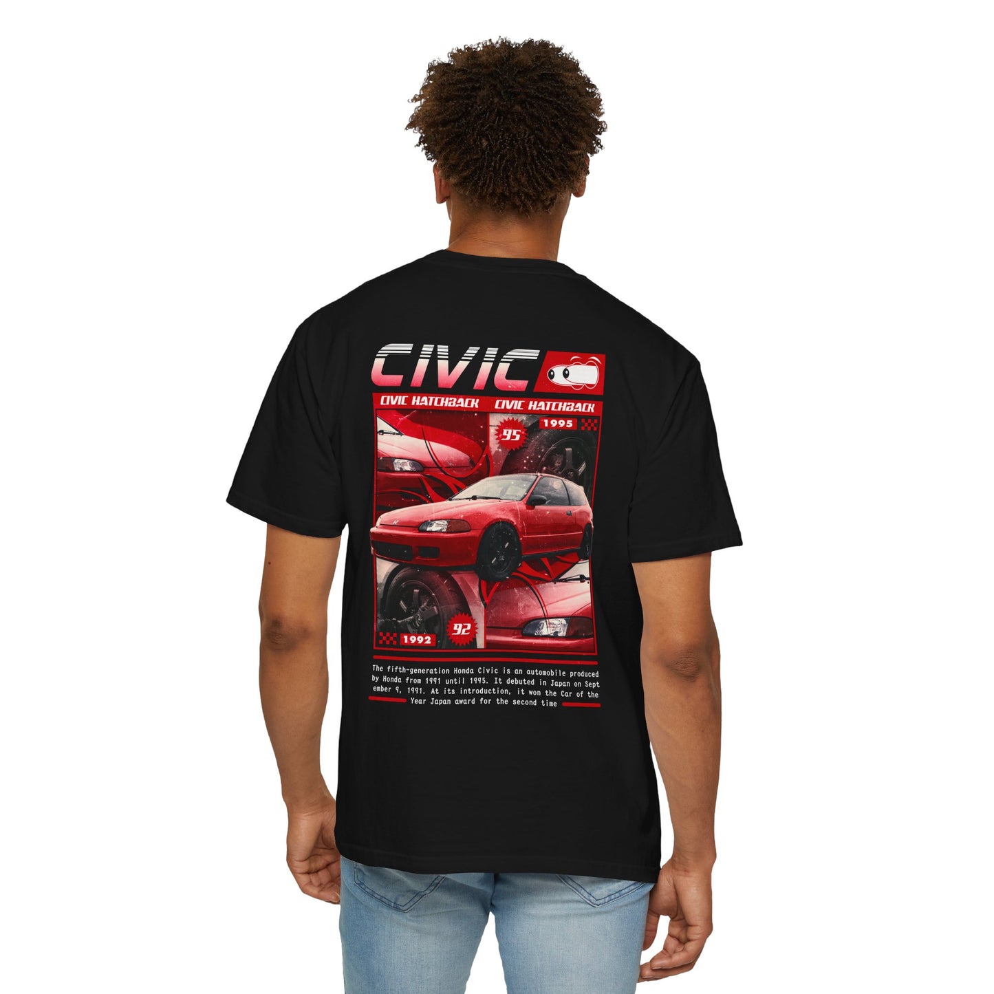 Retro EG Civic T-Shirt – Unisex Garment-Dyed Tee for Car Enthusiasts “on back”