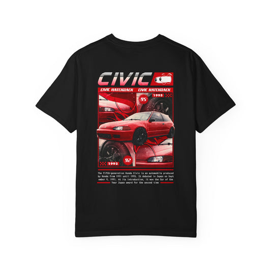 Retro EG Civic T-Shirt – Unisex Garment-Dyed Tee for Car Enthusiasts “on back”